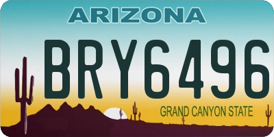 AZ license plate BRY6496