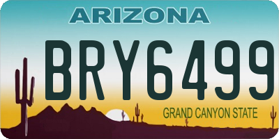 AZ license plate BRY6499
