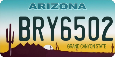 AZ license plate BRY6502