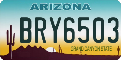 AZ license plate BRY6503