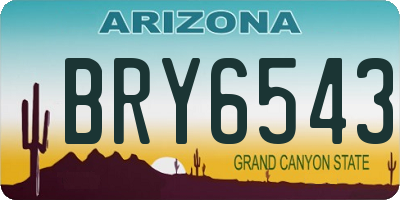 AZ license plate BRY6543