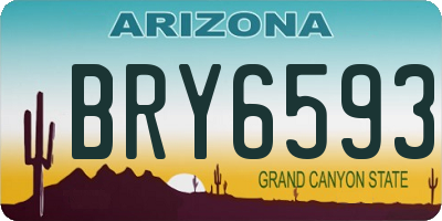 AZ license plate BRY6593