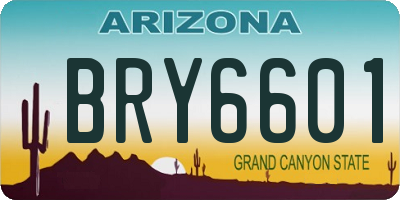 AZ license plate BRY6601
