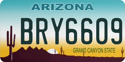 AZ license plate BRY6609