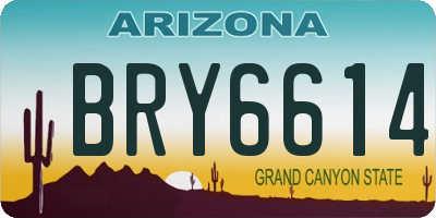 AZ license plate BRY6614