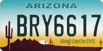 AZ license plate BRY6617
