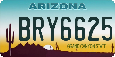 AZ license plate BRY6625