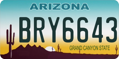 AZ license plate BRY6643