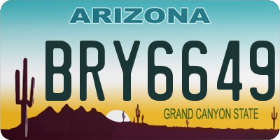 AZ license plate BRY6649