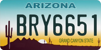 AZ license plate BRY6651