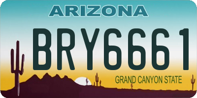 AZ license plate BRY6661