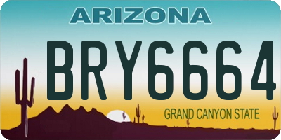 AZ license plate BRY6664