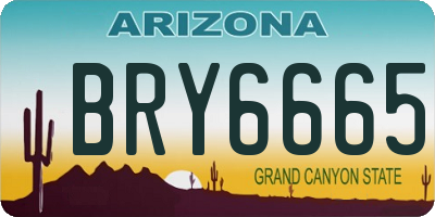 AZ license plate BRY6665
