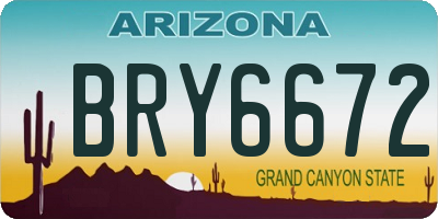 AZ license plate BRY6672