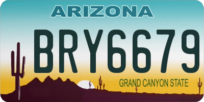 AZ license plate BRY6679