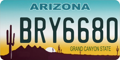 AZ license plate BRY6680