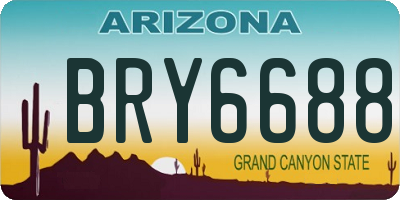 AZ license plate BRY6688
