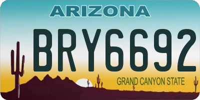 AZ license plate BRY6692