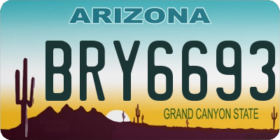AZ license plate BRY6693