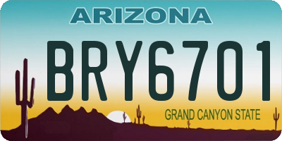 AZ license plate BRY6701