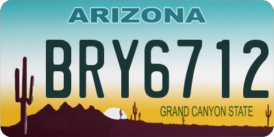 AZ license plate BRY6712