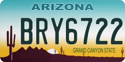 AZ license plate BRY6722