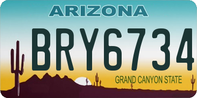 AZ license plate BRY6734