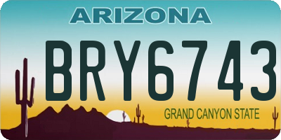 AZ license plate BRY6743