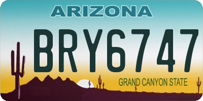 AZ license plate BRY6747