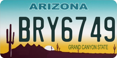 AZ license plate BRY6749