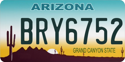 AZ license plate BRY6752