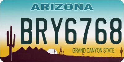AZ license plate BRY6768