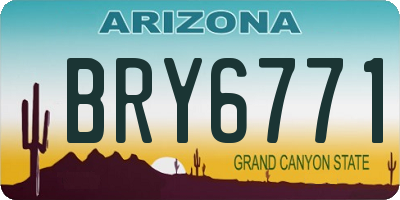 AZ license plate BRY6771
