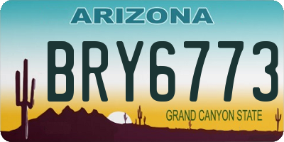 AZ license plate BRY6773