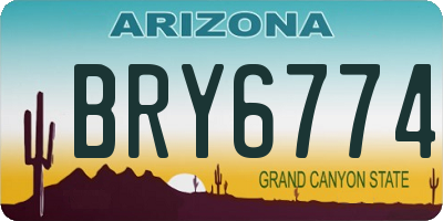 AZ license plate BRY6774