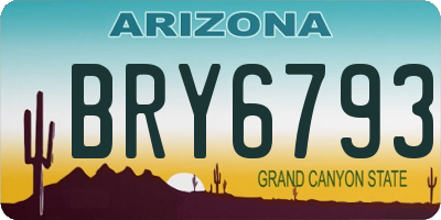 AZ license plate BRY6793