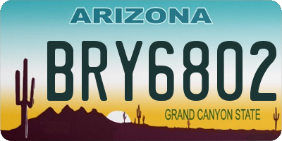 AZ license plate BRY6802