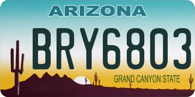 AZ license plate BRY6803