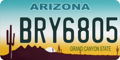AZ license plate BRY6805