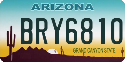 AZ license plate BRY6810