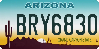 AZ license plate BRY6830