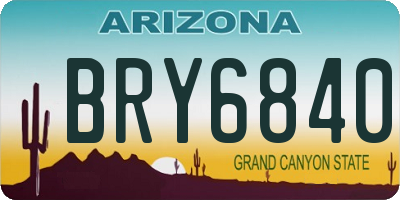 AZ license plate BRY6840