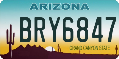 AZ license plate BRY6847
