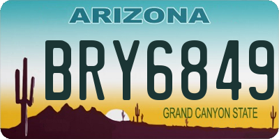 AZ license plate BRY6849