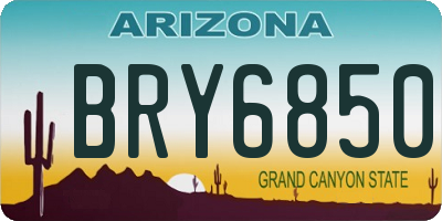 AZ license plate BRY6850