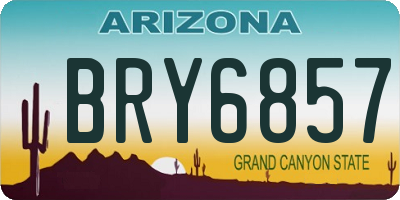 AZ license plate BRY6857