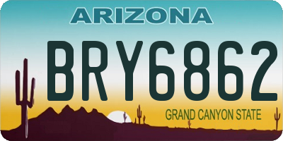 AZ license plate BRY6862