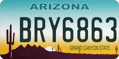 AZ license plate BRY6863