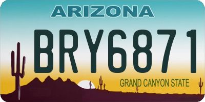 AZ license plate BRY6871
