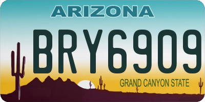 AZ license plate BRY6909